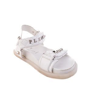 Excellent Philipp Plein Junior White Leather Sandals Size 31
